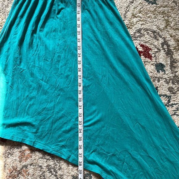 Bobi Turquoise Asymmetrical Dress with Strappy Back (Size: XS) - Picture 12 of 13